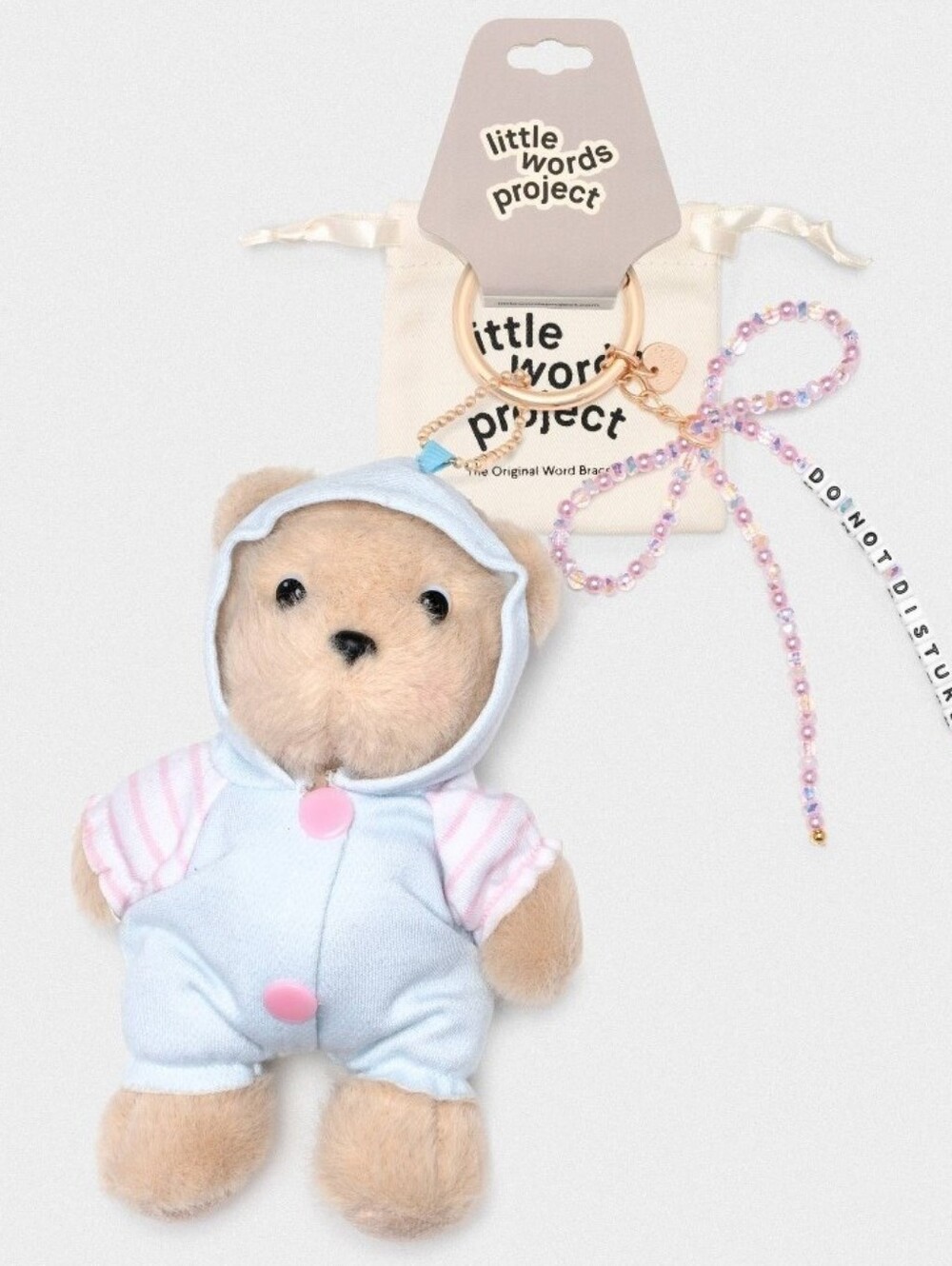 Little Words Project Do Not Disturb Teddy Bear Keychain/Bag Charm